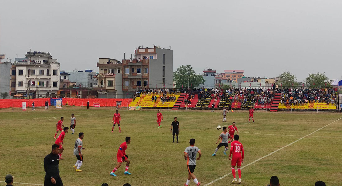 तिलोत्तमा गोल्डकप : एपीएफलाई पराजित गर्दै फ्रेन्ड्स सेमिफाइनलमा